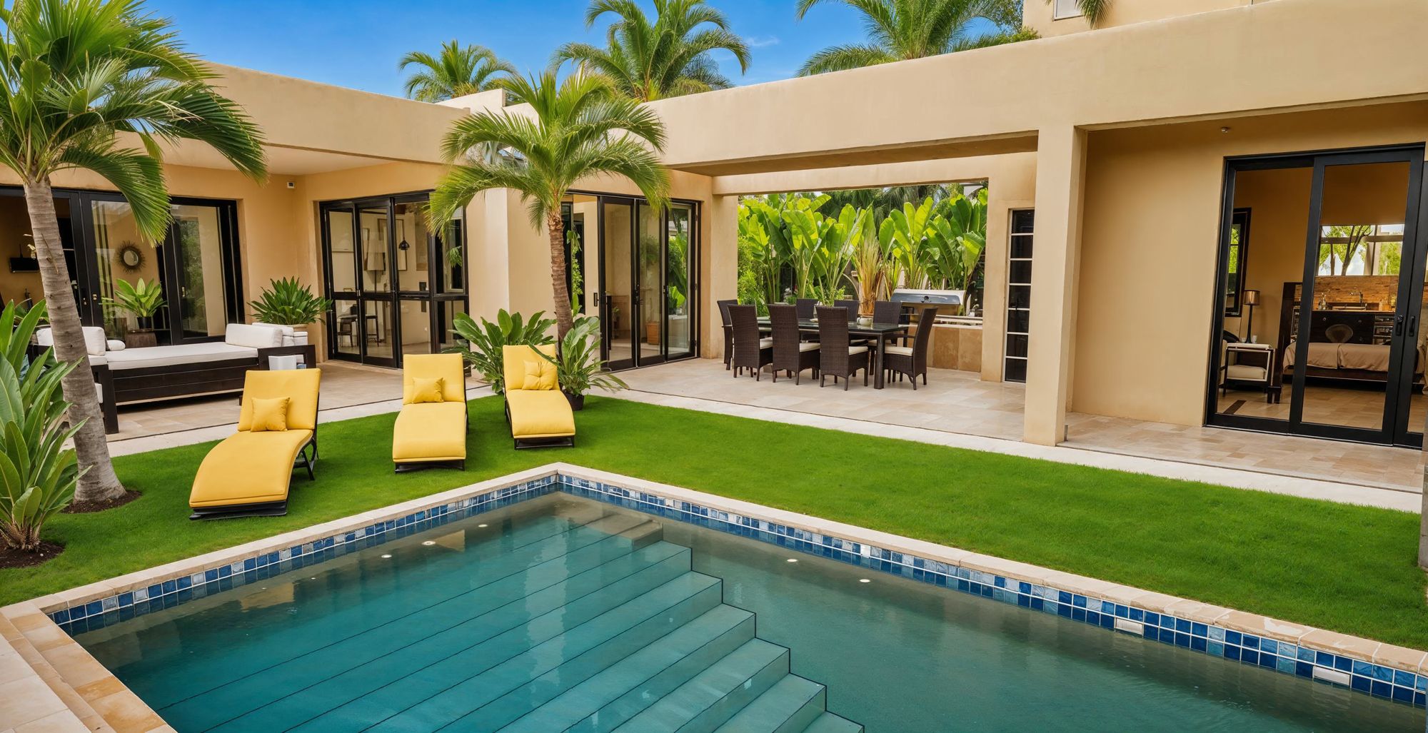 Rendering of the pool courtyard